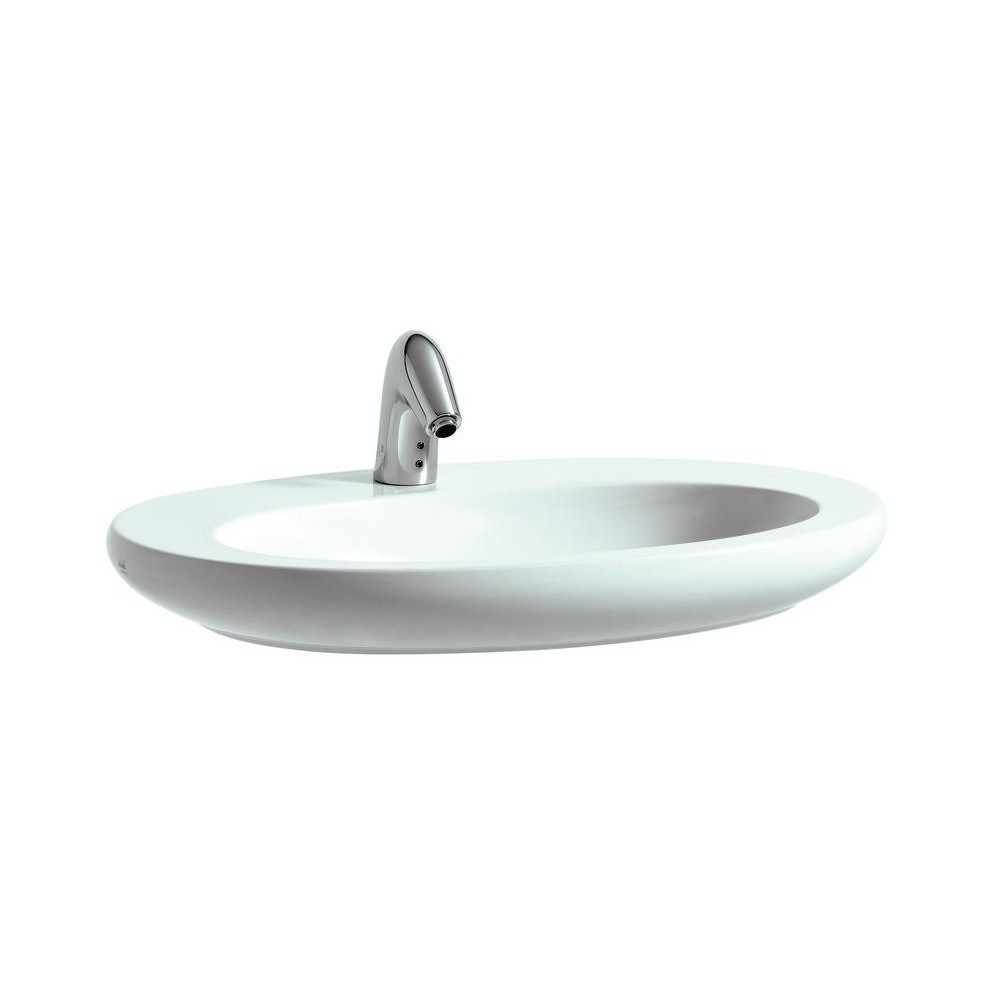 IL BAGNO ALESSI ONE praustuvas-dubuo 75x52 cm be angos maišyt.su neuždar.d.v.ir keram.d.v.gaubteliu su LCC baltas