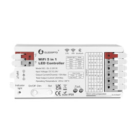 LED valdiklis Wi-Fi + RF, 12-24Vdc, 15A/ CH, 20A MAX, RGB, RGBW, RGB+CCT, CCT, DIM, PUSH-DIM