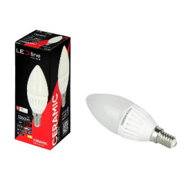 Lemputė LED E14 230V 9W 1260lm žvakės formos, šiltai balta 2700K, keramikinė