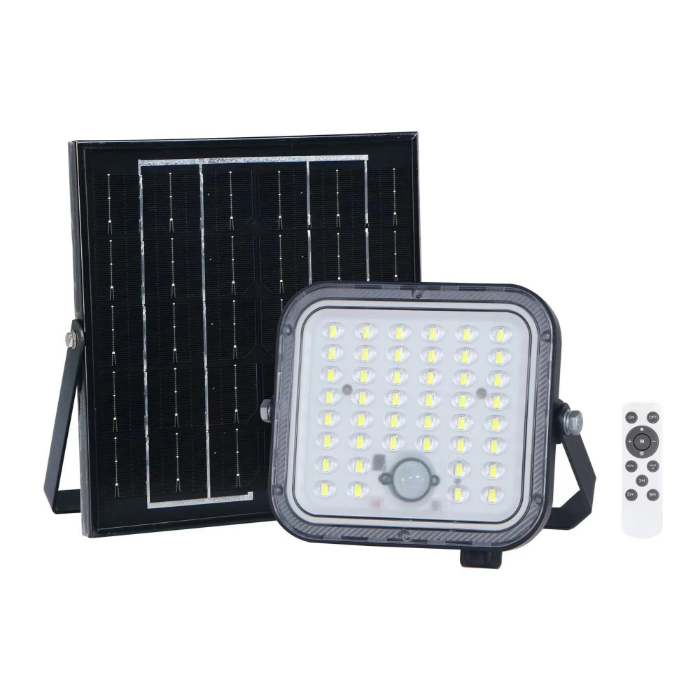 Lauko šviestuvas su saulės baterija ir judesio jutikliu LUNIR, 1400lm, 4000mAh, 4000K, 100°