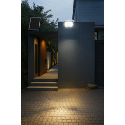 Lauko šviestuvas su saulės baterija ir judesio jutikliu LUNIR, 1400lm, 4000mAh, 4000K, 100°