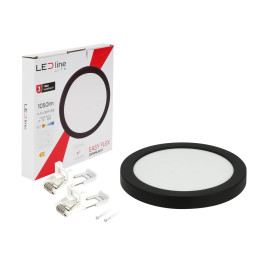 LED panelė universali EASY FLEX 9-12-15W CCT 1120lm, apvali, juoda