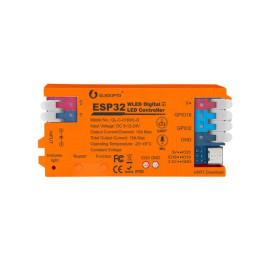 Skaitmeninių LED juostų valdiklis, 5-24Vdc, 15A, 800pix, su mikrofonu, WLED ESP32 Wi-Fi, UART USB-C