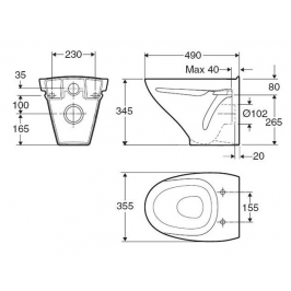 SIGN pakabinamas unitazas 2/4 ltr. baltas