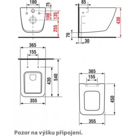 Pakabinamas unitazas PURE su stačiu nubėgimu be sėdynės ir dangčio