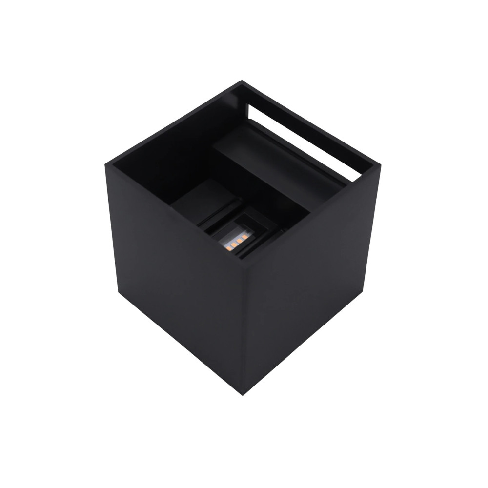 Sieninis lauko šviestuvas CUBE 2x3W 4000K, reguliuojamo švietimo kampo, juodas spalvos