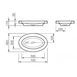 Akmens masės praustuvas Vispool Oval 700x450mm baltas