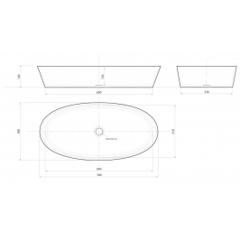 Akmens masės praustuvas Vispool D2 785x395x140mm baltas