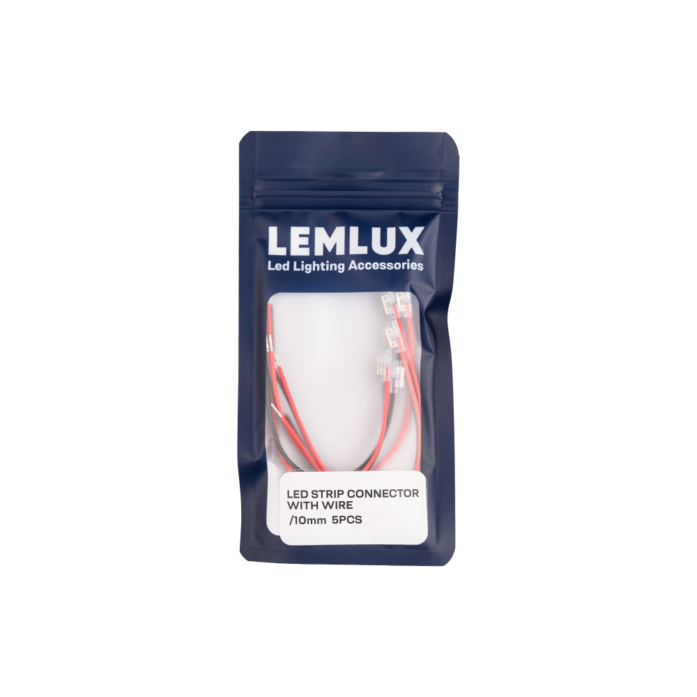 LED juostos jungtis su 15cm laidu / 10mm 5vnt