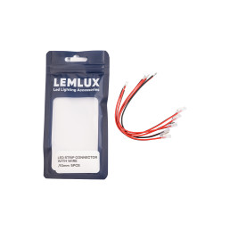 LED juostos jungtis su 15cm laidu / 10mm 5vnt