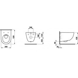 Laufen PRO Pack komplektas pakabinamas WC+Slim dangtis soft.close (820956+898966+tarpinė)