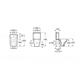 Unitazo bakelis The Gap Rimless Dual Flush 4/2 l apatinis kairys vand. įvad. baltas