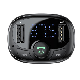 Automobilinis FM moduliatorius, įkroviklis su Bluetooth 12-24V 2xUSB 3.4A, juodas