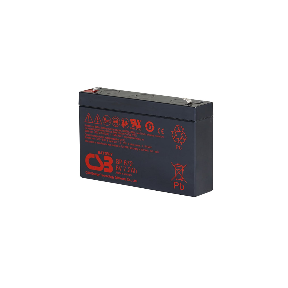 Akumuliatorius 6V 7.2Ah F1 Pb AGM VRLA CSB
