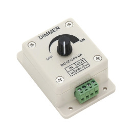 LED juostų valdiklis PWM 12-24Vdc 8A 96-192W