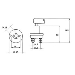 Mechaninis masės jungiklis 12V (max 24V 100A)