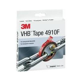 Dvipusė lipni juosta 3M VHB 4910F, 1.0mm x 19mm x 3m, skaidri