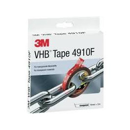 Dvipusė lipni juosta 3M VHB 4910F, 1.0mm x 19mm x 3m, skaidri