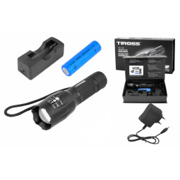 Žibintuvėlis įkraunamas 10W LED, 3.7V 2000mAh Li-Ion 18650 TS-1151