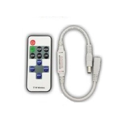 LED juostų valdiklis-dimeris mini su RF distanciniu pulteliu 6A 12-24V dc