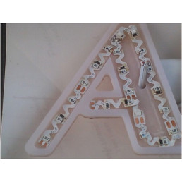 LED juosta 12V 7.2W/ m nehermetiška šaltai balta 6500K, S formos, LEMLUX