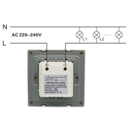 Reguliatorius šviesai 230V 300W tiristorinis (TRIAC)