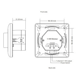 Reguliatorius šviesai įmontuojamas sienoje 1-10V, 230VAC Sunricher