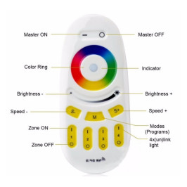 LED juostų RGBW valdymo sistemos nuotolinis pultas, 4 zonų, Mi Light