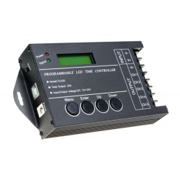 LED valdiklis RGBW+WW su laiko programavimu, USB, 12-24Vdc 5x4A TC420
