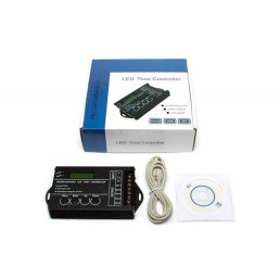 LED valdiklis RGBW+WW su laiko programavimu, USB, 12-24Vdc 5x4A TC420