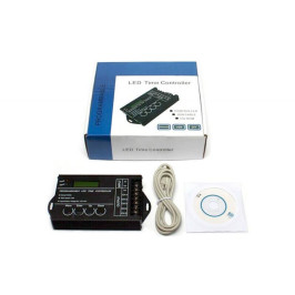 LED valdiklis RGBW+WW su laiko programavimu, USB, 12-24Vdc 5x4A TC420