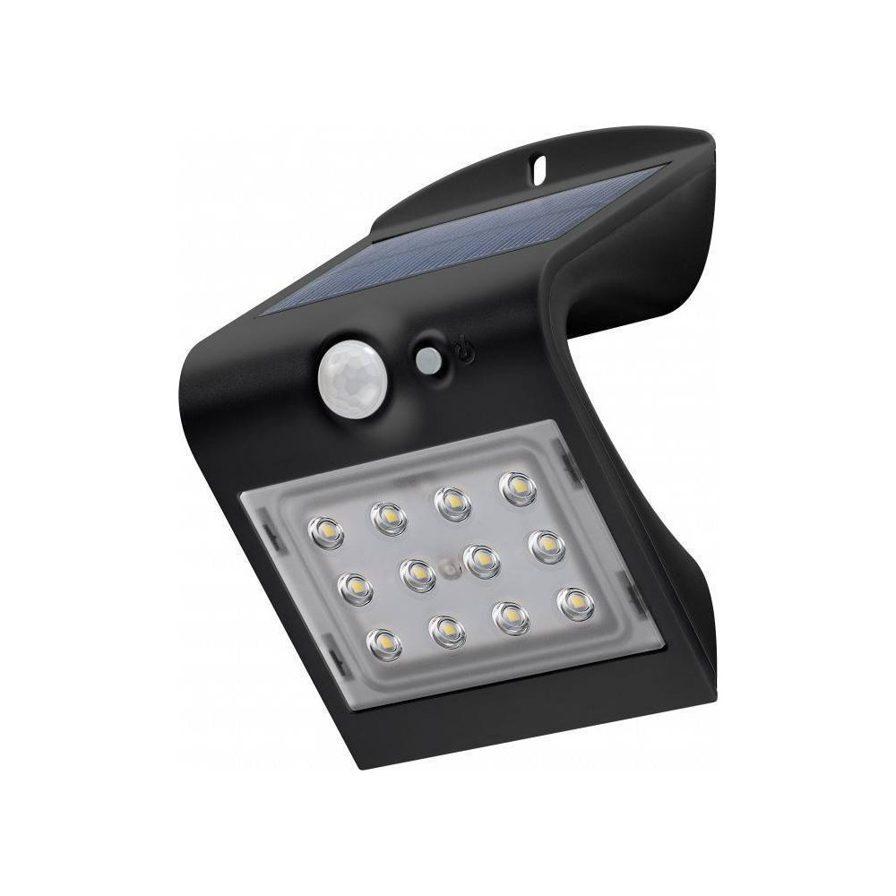 Sieninis lauko šviestuvas su saulės baterija ir judesio davikliu, 1.5W, 220lm, neutraliai balta