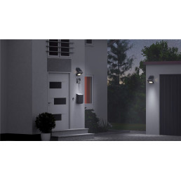 Sieninis lauko šviestuvas su saulės baterija ir judesio davikliu, 1.5W, 220lm, neutraliai balta