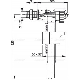 WC įbėgimo mechanizmas A15 1/2 šoninis