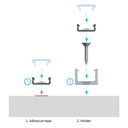 Profilis aliuminis anoduotas LED juostoms paviršinis, D, 2.02m LUMINES