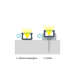 Profilis aliuminis anoduotas LED juostoms SLIM paviršinis, X, 1m LUMINES