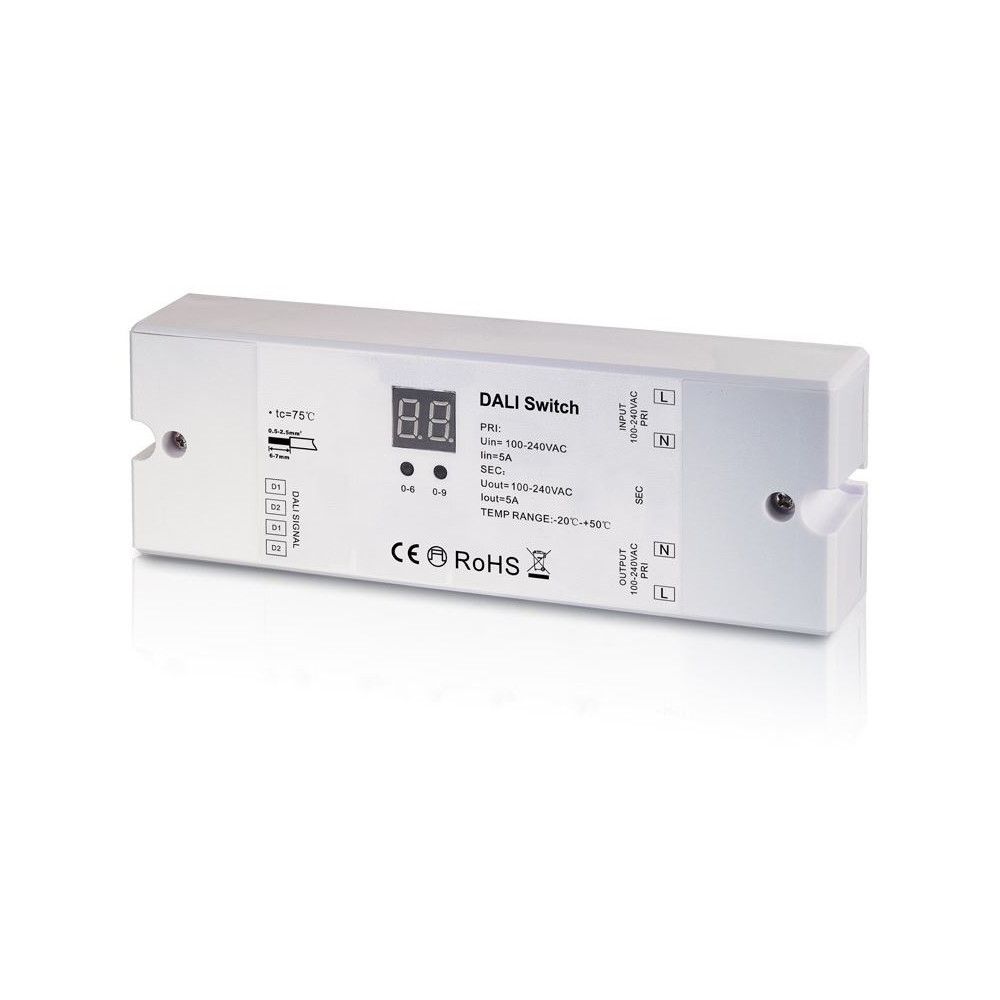 DALI sistemos 100-240V jungiklis, 5A, vieno kanalo, Sunricher