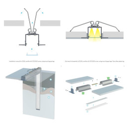 Profilis aliuminis anoduotas LED juostoms įleidžiamas, priglaistomas, SUBLI, 2.02m LUMINES