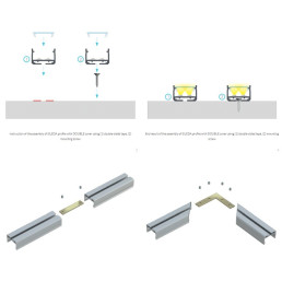 Profilis aliuminis anoduotas LED juostoms paviršinis platus, SILEDA 2.02m, LUMINES