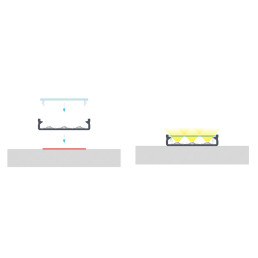 Profilis aliuminis anoduotas LED juostoms platus paviršinis, SOLIS, 1m LUMINES