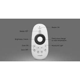 LED juostų valdymo sistemos nuotolinis pultas, su ratuku, 4 zonų, Mi Light