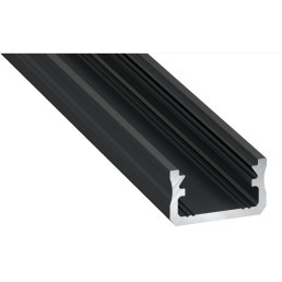 Profilis aliuminis anoduotas juodas LED juostoms paviršinis, A, 2.02m LUMINES