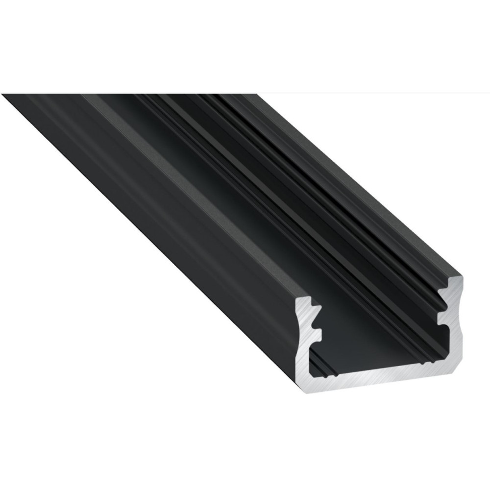Profilis aliuminis anoduotas juodas LED juostoms paviršinis, A, 2.02m LUMINES