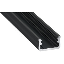 Profilis aliuminis anoduotas juodas LED juostoms paviršinis, A, 2.02m LUMINES