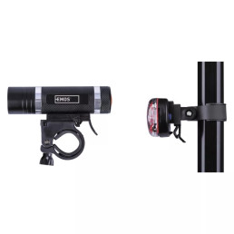 Dviračio žibintas 150lm baltas ir raudonas signalinis žibintas, užsegimas ant rėmo, EMOS