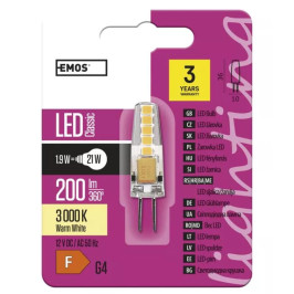 LED lemputė G4 12V JC 2W 210lm, šiltai balta, 3000K, EMOS