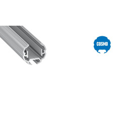 Profilis aliuminis anoduotas LED juostoms ovalus, COSMO, 2.02m LUMINES