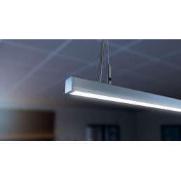 Profilis aliuminis anoduotas LED juostoms paviršinis, platus, gilus, DILEDA, 1m LUMINES