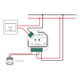 Apšvietimo valdiklis ZigBee 100-240Vac 200W TRIAC, Sunricher