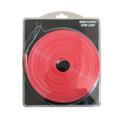 LED juosta NEON FLEX 24Vdc, 7.2W/ m, 120LED/ m, raudona, 6x12mm, 5m ritė, IP67